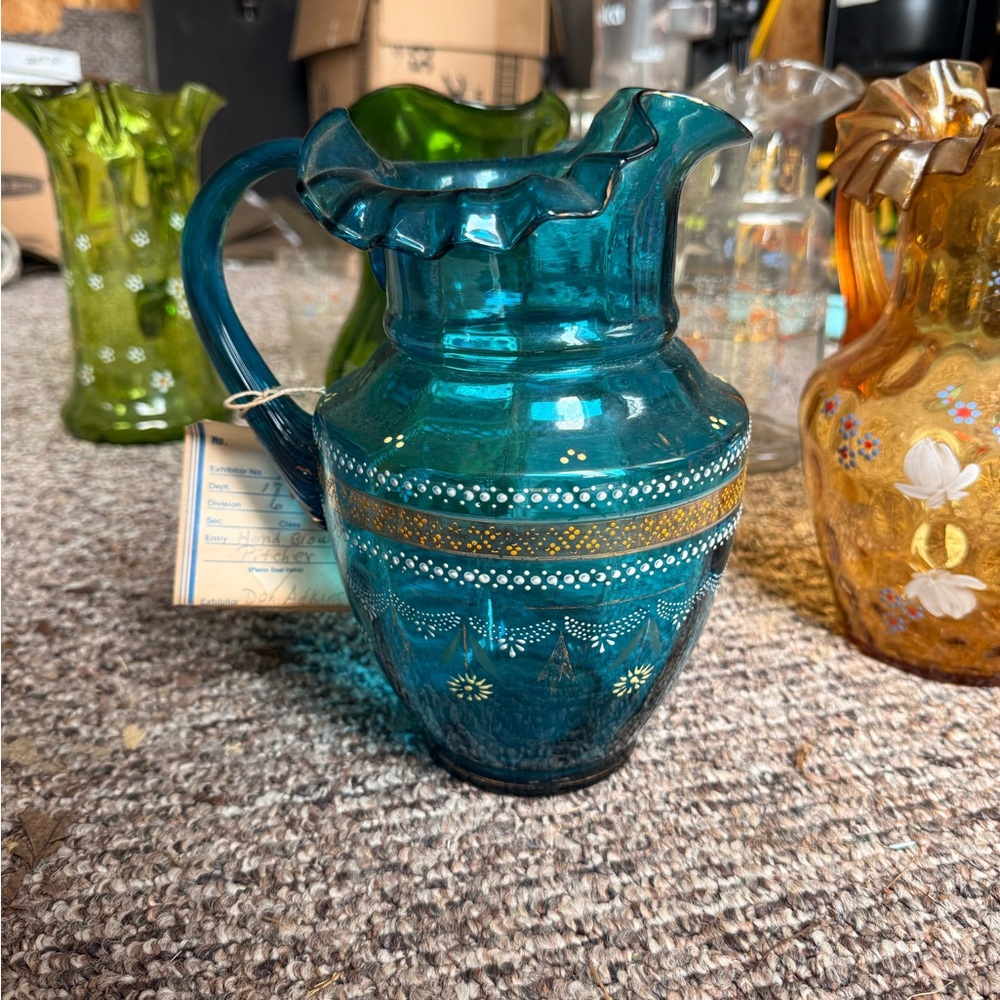 Antique Victorian Hand Blown Pitcher